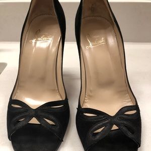 Christian Laboutin open toe butterfly heels